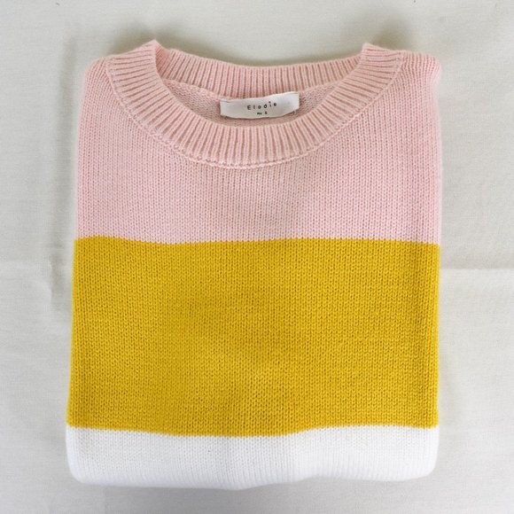 ELODIE Sweater S Multi Color Acrylic Blend Crew Ne - Picture 1 of 7